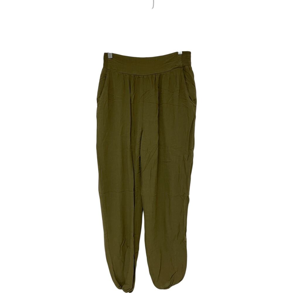 SO Good for Life Pull On Jogger Pants Womens Medium Green Stretch High Waist